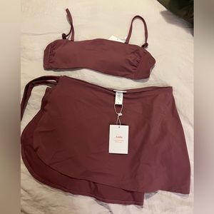 Sarong, bottom and top cactus flower-Andie swimwear all with tags